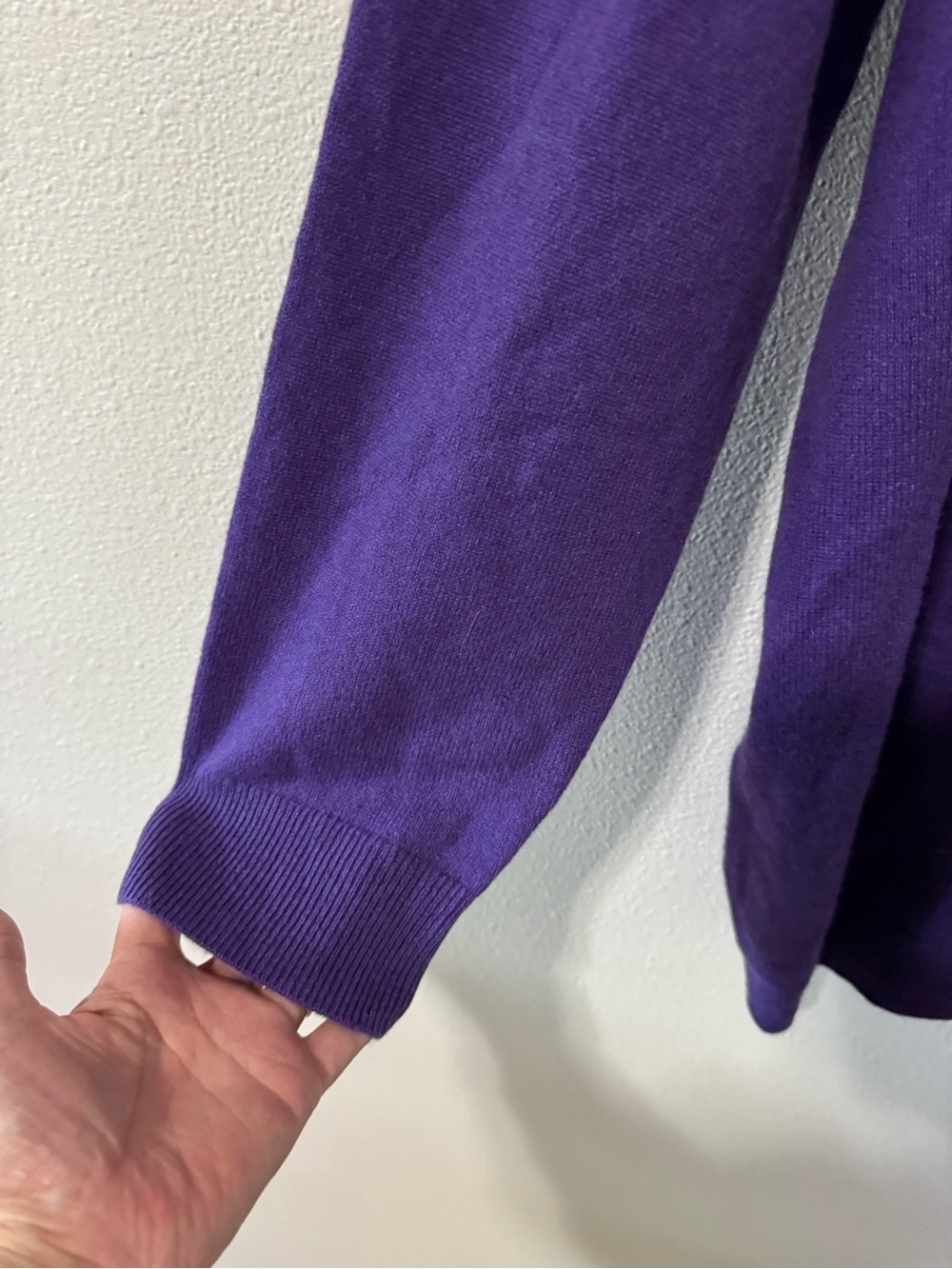 Talbots Plus Pure Cashmere V Neck Pullover Sweater Purple Relaxed Fit Luxury-2X - Picture 5 of 9